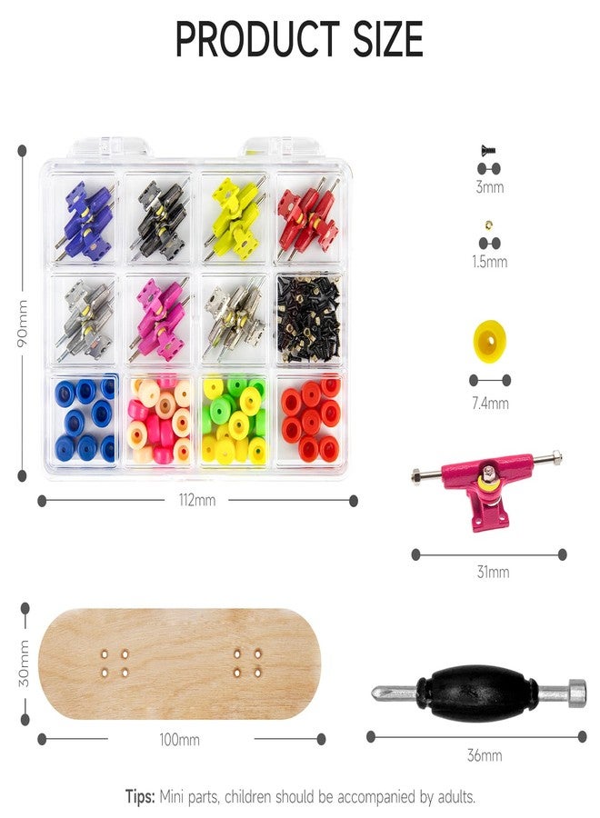 DisplayMore Premium Wooden Fingerboard Deck - Includes Prolific Foam Tape & Multicolour Wheels, The Classic - 30mm x 100mm - Pre-Drilled Holes Size (164PCS Finger Skateboard DIY Set) - Image 2